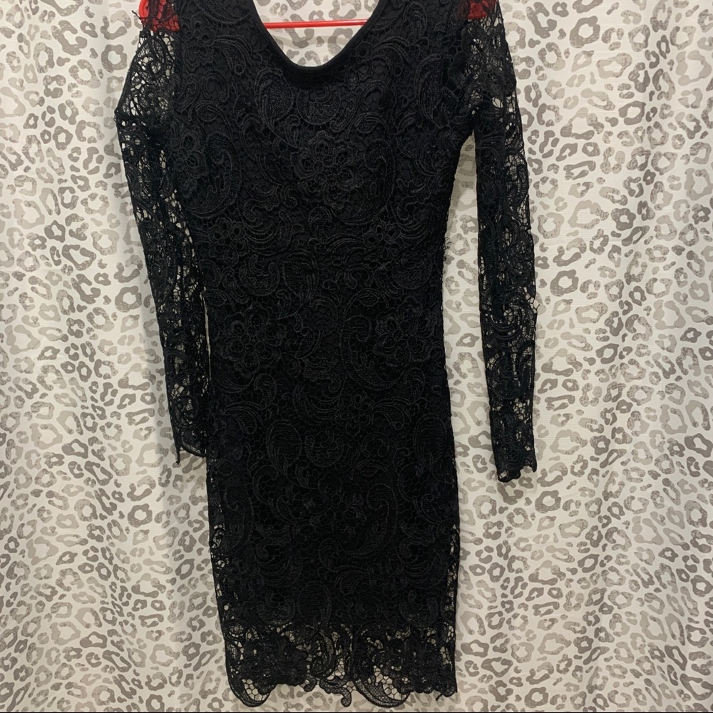 Black lace dress with open back!